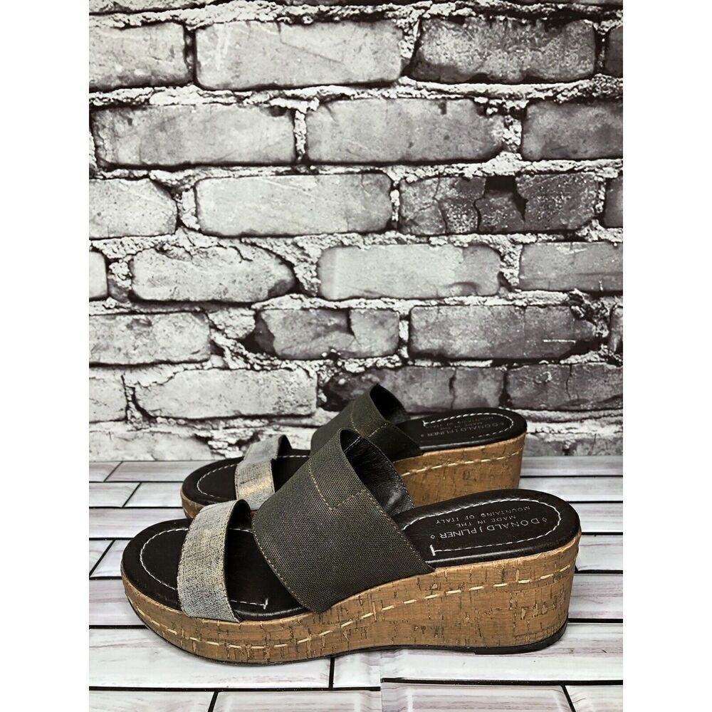 Donald Pliner Shera Copper Metallic Straps Cork Wedge Sandals Women 7.5M US/38EU - Picture 9 of 16